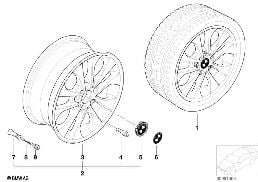 BMW LA WHEEL, DOUBLE SPOKE 98 diagram for BMW 3 Series E46 318i