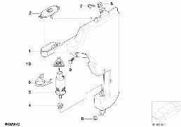 Zbiornik spryskiwaczy reflektorów diagram for BMW MINI R50 Cooper