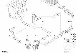 Εύκαμπτ.σωλήνες ψυκτ.υγρού/βαλβίδα νερού diagram for BMW 3 Series E46 316ti