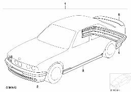 RETROFIT KIT M AERODYN. PACKAGE diagram for BMW 5 Series E34 525i