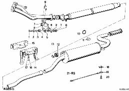 SUSPENSION PARTS EXHAUST diagram for BMW 5 Series E12 518