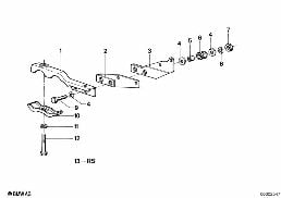 SUSPENSION PARTS EXHAUST diagram for BMW 5 Series E12 528