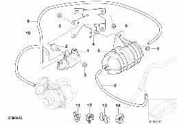 VACUUM CONTROL EXHAUST TURBOCHARGER diagram for BMW 3 Series E46 320d