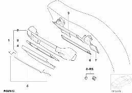 Multi-purpose achterwand boven diagram for BMW 7 Series E38 735i