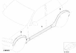 RUNNING BOARDS AND FENDER FLAIRS diagram for BMW X5 E53 4.4i