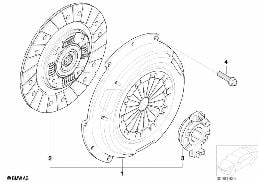 Płyta oporowa sprzęgła/Tarcza zabieraka diagram for BMW MINI R50 Cooper