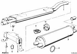 EXHAUST SYSTEM diagram for BMW 6 Series E24 633CSi