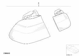 CONVERSION KIT TAIL LIGHT FACELIFT 2001 diagram for BMW 3 Series E46 318i