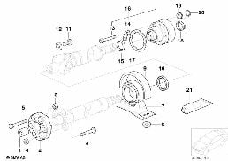 Articulation palier de transmission diagram for BMW 5 Series E39 525td