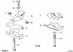 SUSPENSION PARTS EXHAUST diagram for BMW 5 Series E12 528