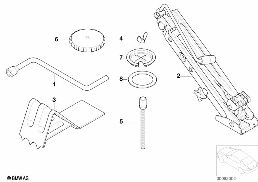 Komplet narzędzi/podnośnik samoch. diagram for BMW 7 Series E65 745i