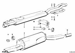 EXHAUST ASSY WITHOUT CATALYST diagram for BMW 6 Series E24 635CSi