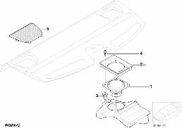 Pièces syst. de sonoris. M tabl. arrière diagram for BMW 5 Series E39 525td