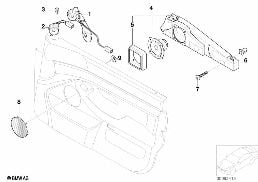 Pièces M-Soundsystem porte avant diagram for BMW 5 Series E39 525td