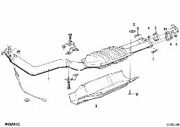 EXHAUST PIPE, CATALYTIC CONVERTER diagram for BMW 6 Series E24 633CSi