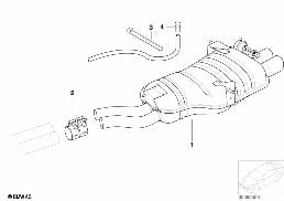 EXHAUST SYSTEM, REAR diagram for BMW 3 Series E46 325i