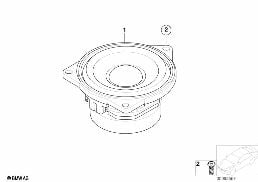 Elem. poj. sys. Top-HiFi drzwi tylne diagram for BMW 7 Series E65 745i