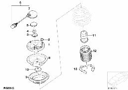 Łożysko oporowe/podkł. spręż./Elem. dod. diagram for BMW 7 Series E65 745i
