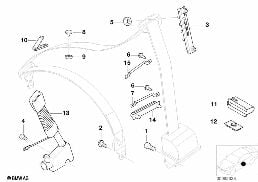 Bezpečnostní pás montážní díly přední diagram for BMW X5 E53 4.4i