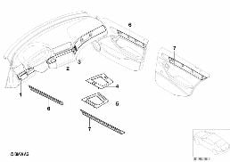 RETROFIT, ALUMINUM DECOR STRIPS, PILLARS diagram for BMW 3 Series E46 318i