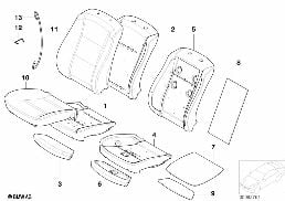 SEAT, FRONT, UPHOLSTERY AND COVER diagram for BMW 5 Series E61 525i