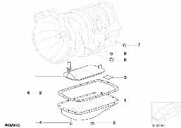 A5S360R/390R Ölwanne/Ölsieb diagram for BMW X5 E53 3.0d