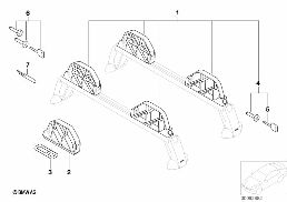 STANDARD SKI HOLDER, FOR 4 PAIRS OF SKI diagram for BMW Z3 E36 M