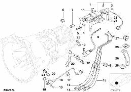 TRANSMISSION PARTS SMG diagram for BMW 3 Series E36 M3