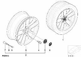 Cerchio in lega BMW raggi a stella 99 diagram for BMW X5 E53 4.8is