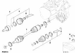 Półoś napędowa przednia lewa diagram for BMW MINI R50 Cooper