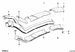 Rura wydechowa przednia diagram for BMW 7 Series E23 745i
