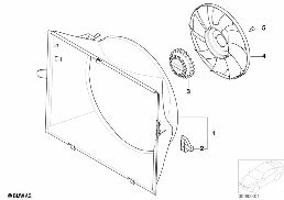 Korpus wentylatora/Wentylator diagram for BMW 7 Series E65 745i