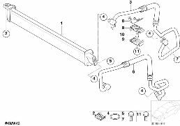 ENGINE OIL COOLER/OIL COOLER LINE diagram for BMW 7 Series E66 740Li