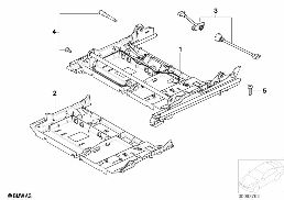 Fotel przedni, szyna fotela diagram for BMW 7 Series E65 745i