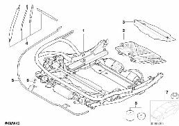 Fotel tylny elektryczny, rama diagram for BMW 7 Series E65 745i