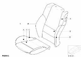 スポーツ シート Indv.カバー レザー N6 diagram for BMW 3 Series E46 330Cd