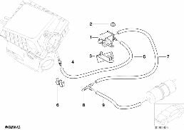 Podtlakové ovládání-vzduchová klapka diagram for BMW X5 E53 4.6is