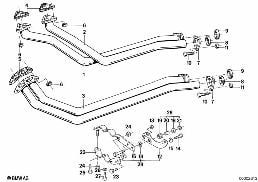 EXHAUST PIPE FRONT diagram for BMW 3 Series E30 325i