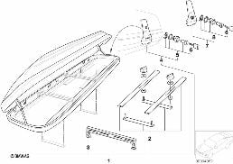 Coffre de toit universel diagram for BMW 5 Series E39 525td