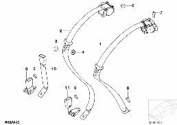 Pas bezpieczeństwa tylny podst. diagram for BMW 7 Series E65 745i