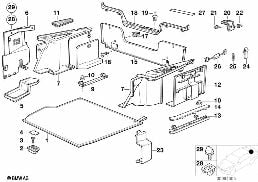 Bagageruimtebekleding diagram for BMW 3 Series E30 324td