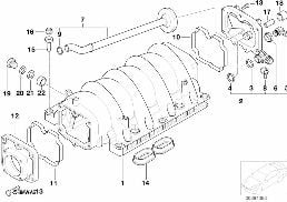 Sací systém diagram for BMW X5 E53 4.6is