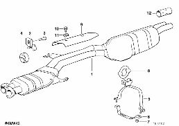 EXHAUST SYSTEM, REAR diagram for BMW 6 Series E24 635CSi