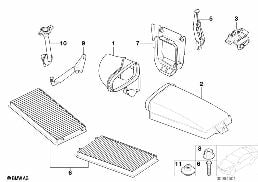 Mikrofiltr/Części obudowy diagram for BMW 7 Series E65 745i