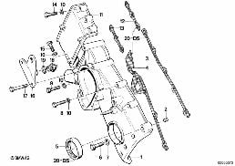 TIMING CASE diagram for BMW 3 Series E21 320