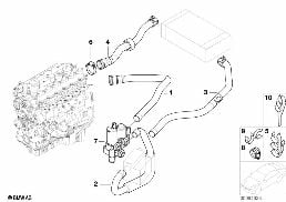 WATER HOSES/WATER VALVE diagram for BMW 3 Series E46 330xd