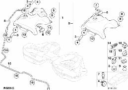 Serbatoio di compens./filtro carb.attivo diagram for BMW 7 Series E66 750Li