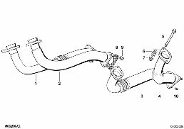 Abgasrohr vorn diagram for BMW 7 Series E32 750iL