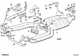 Abgasanlage mit Katalysator diagram for BMW 7 Series E32 750iL