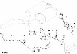 Sterowanie podciśnieniowe-przep. spalin diagram for BMW 7 Series E65 745i